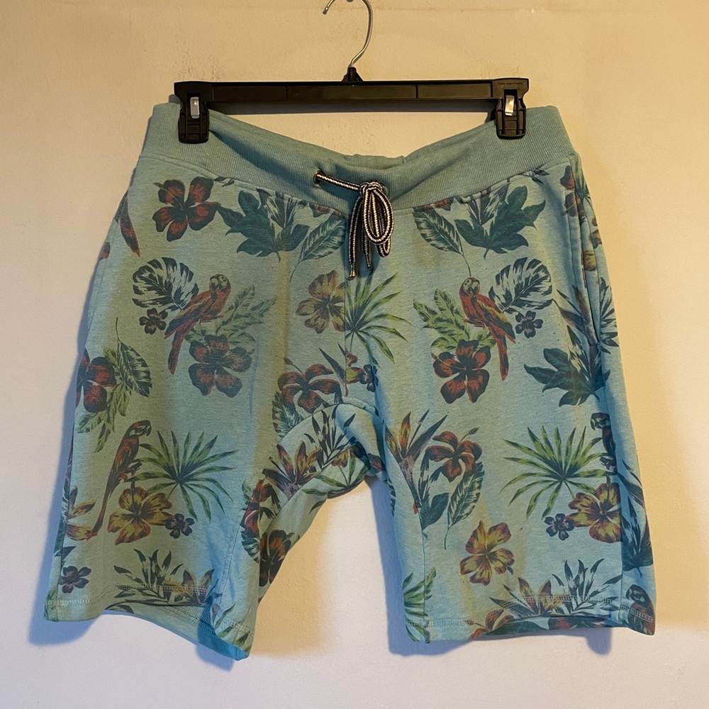 Tropical Paradise Men's Fleece Pajama Shorts